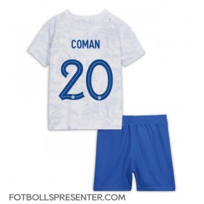 Frankrike Kingsley Coman #20 Bortatröja Barn VM 2022 Kortärmad (+ korta byxor)